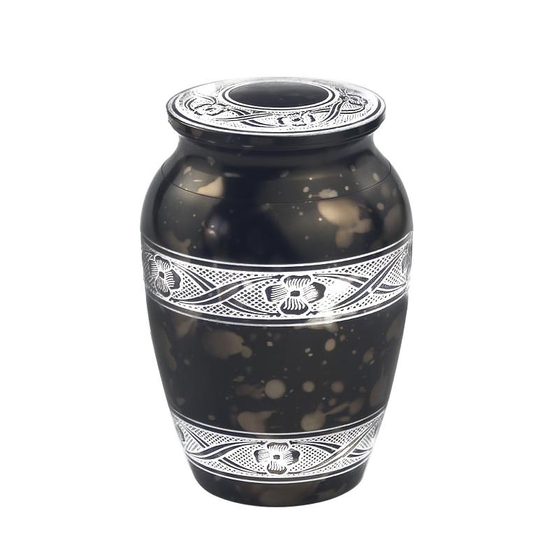 Mini Aluminum Urn For Human Pets Ashes Flower Stripe Urn Keepsake