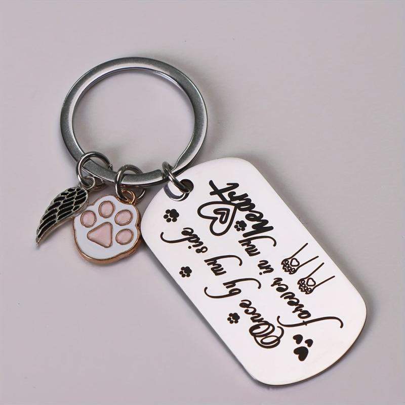 Pet Memorial Keychain Sympathy Gift Loss of Pet Cat Dog Bereavement Keychain