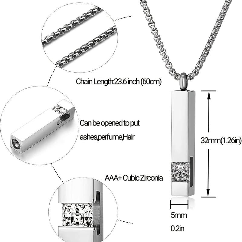 Pet Memorial Necklace Stainless Steel Urn Pendant