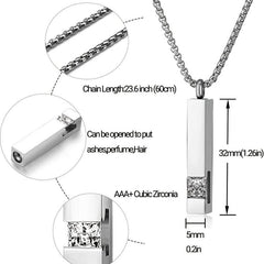 Pet Memorial Necklace Stainless Steel Urn Pendant