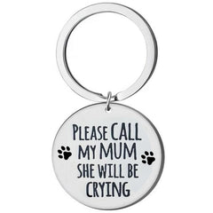 Crying Dog Steel Tag Key Chain