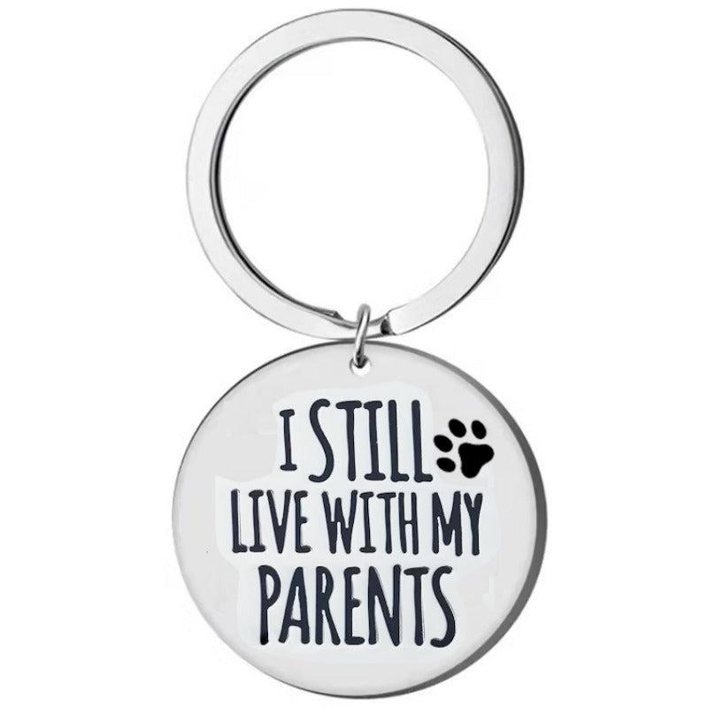 Crying Dog Steel Tag Key Chain