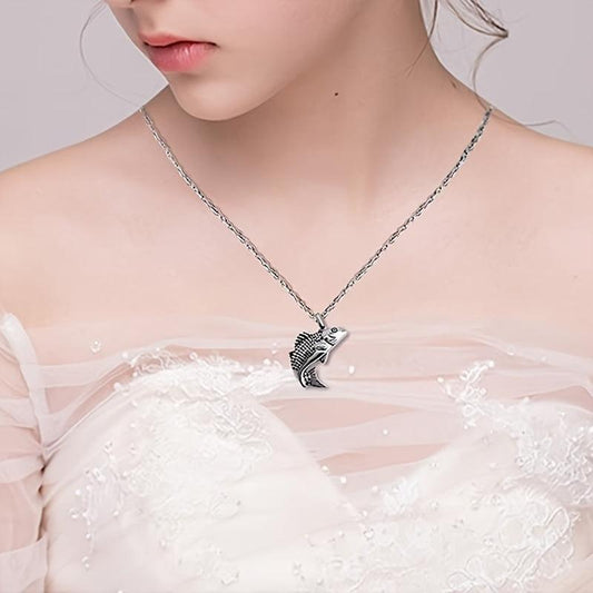 Silver Fish Urn Necklace For Pet Ashes