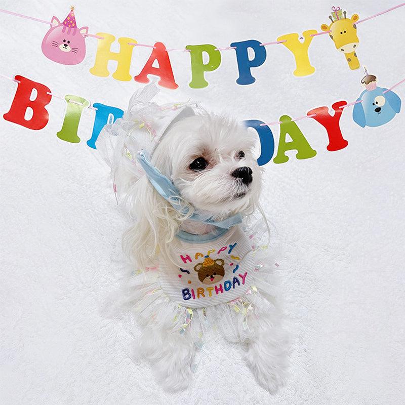 Pet Birthday Hat And Bandana Set Cat Birthday Hat And Bib For Party
