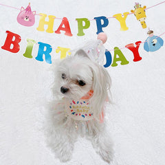 Pet Birthday Hat And Bandana Set Cat Birthday Hat And Bib For Party