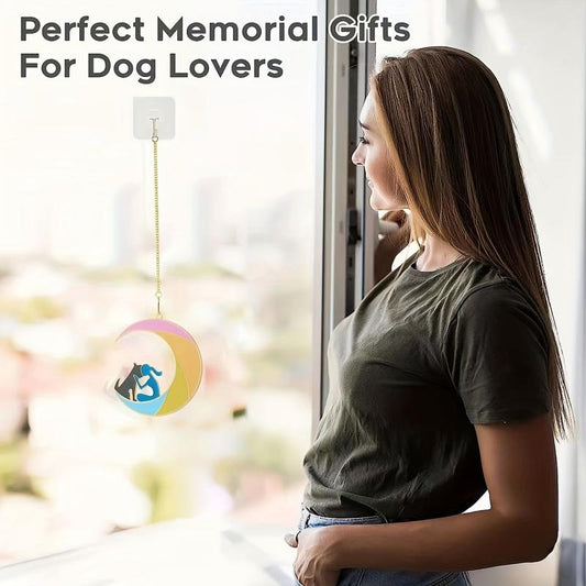 Colorful Moon Pet Memorial Hanging Decor Bereavement Keepsake for Loss of Dog