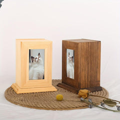 Wooden Pet Urn Dog Ashes Container Ashes Holder Memorial Cremation Urns