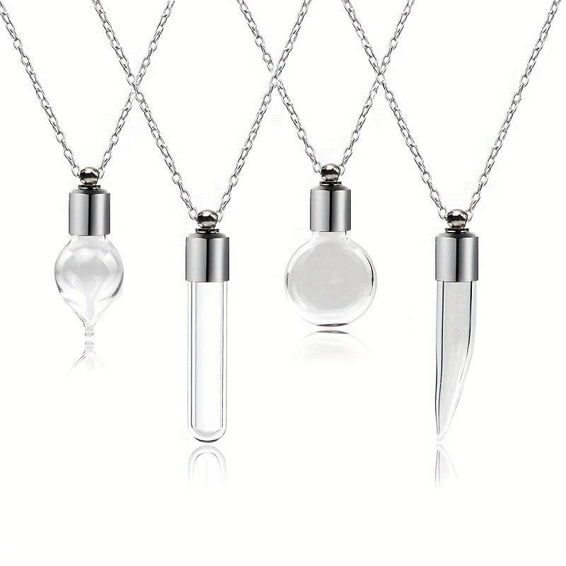 Stainless Steel Heart Pendant Cremation Urn Necklace Ashes Jewelry