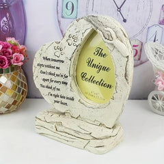 Heart Shaped Pet Memorial Stone with Photo Frame for Dogs and Cats
