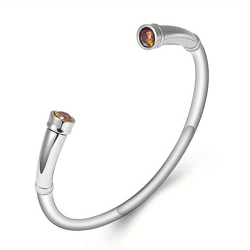 Stainless Steel Cremation Bracelet with Birthstone Keepsake Jewelry