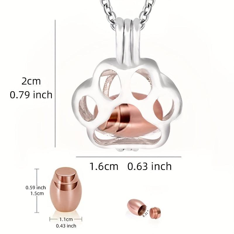 Paw Stainless Steel Memorial Locket Urn Necklace