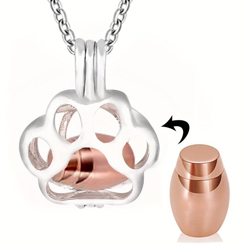 Paw Stainless Steel Memorial Locket Urn Necklace