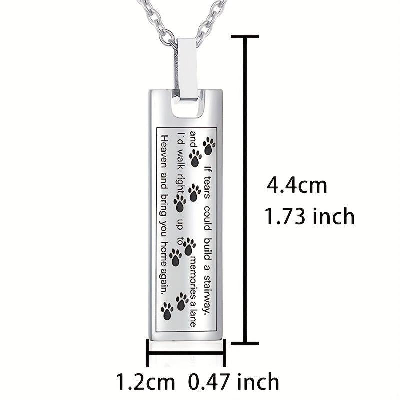 Paw Print Cremation Jewelry Necklace For Pet Ashes