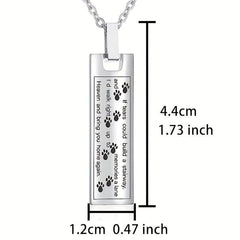 Paw Print Cremation Jewelry Necklace For Pet Ashes