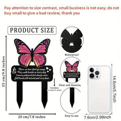 Acrylic Butterfly Garden Stake Pet Memorial Lawn Sign Outdoor Yard Decor