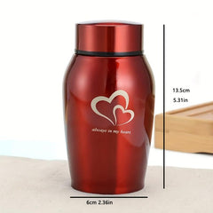 Stainless Steel Pet Urn Dog Ashes Container Ashes Holder