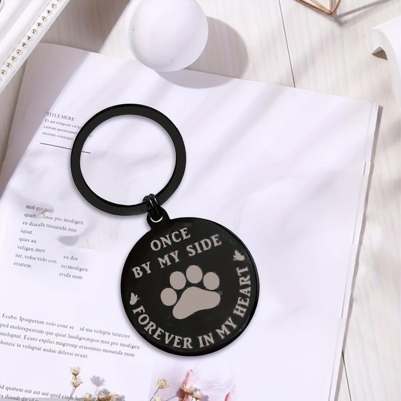 Rainbow Bridge Pet Memorial Metal Engraved Keychain