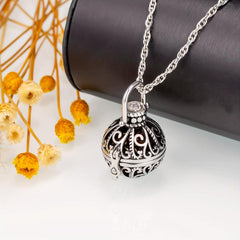 Memorial Flower Necklace with Small Urn Vintage Hollow with Filler Kit