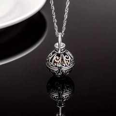 Memorial Flower Necklace with Small Urn Vintage Hollow with Filler Kit