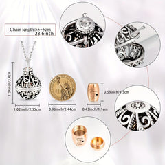 Memorial Flower Necklace with Small Urn Vintage Hollow with Filler Kit