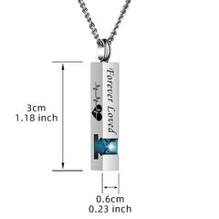 Stainless Steel Birthstone Necklace Zircon Openable Urn Pendant