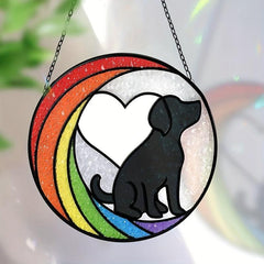 Heart Dog Pattern Acrylic Pendant Necklace