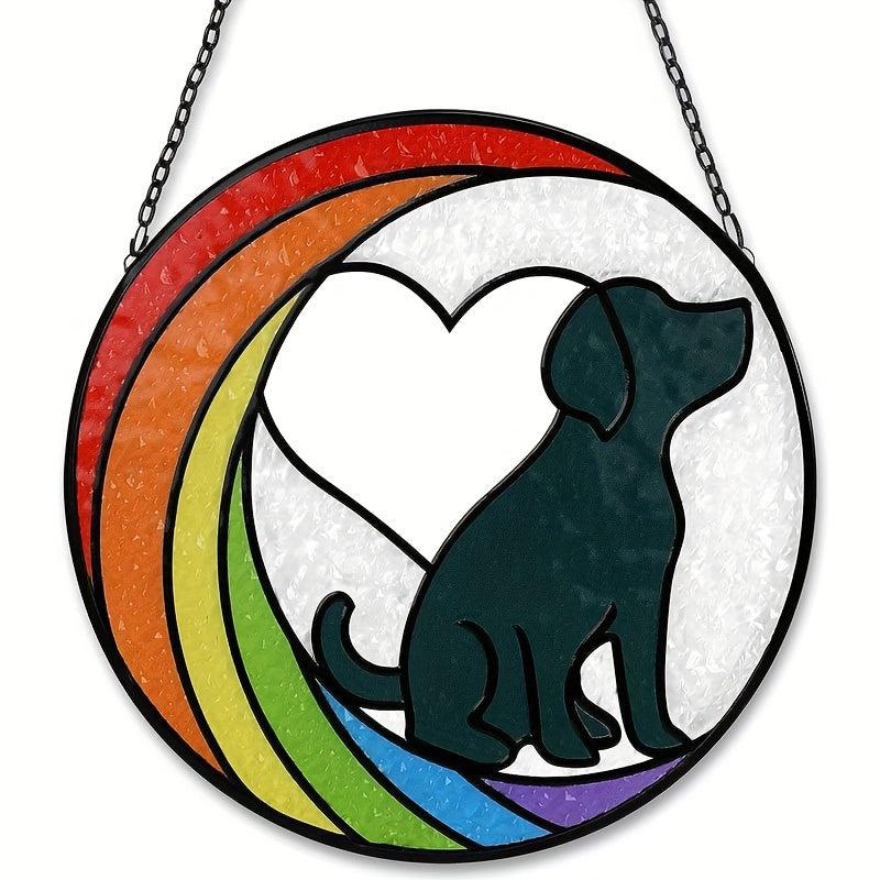 Heart Dog Pattern Acrylic Pendant Necklace