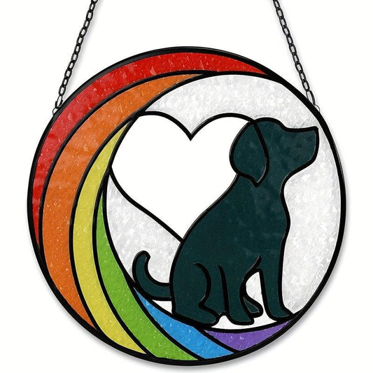Heart Dog Pattern Acrylic Pendant Necklace