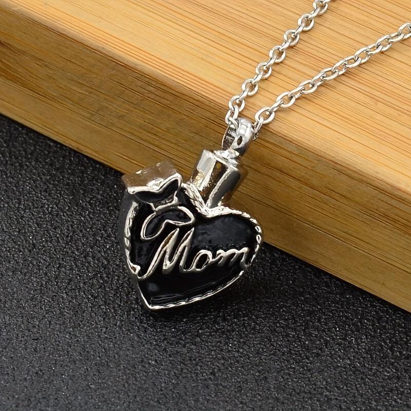 Heart Charm Pet Dog Memorial Funeral Urn For Ashes Necklace Pendant Keepsake