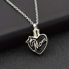 Heart Charm Pet Dog Memorial Funeral Urn For Ashes Necklace Pendant Keepsake