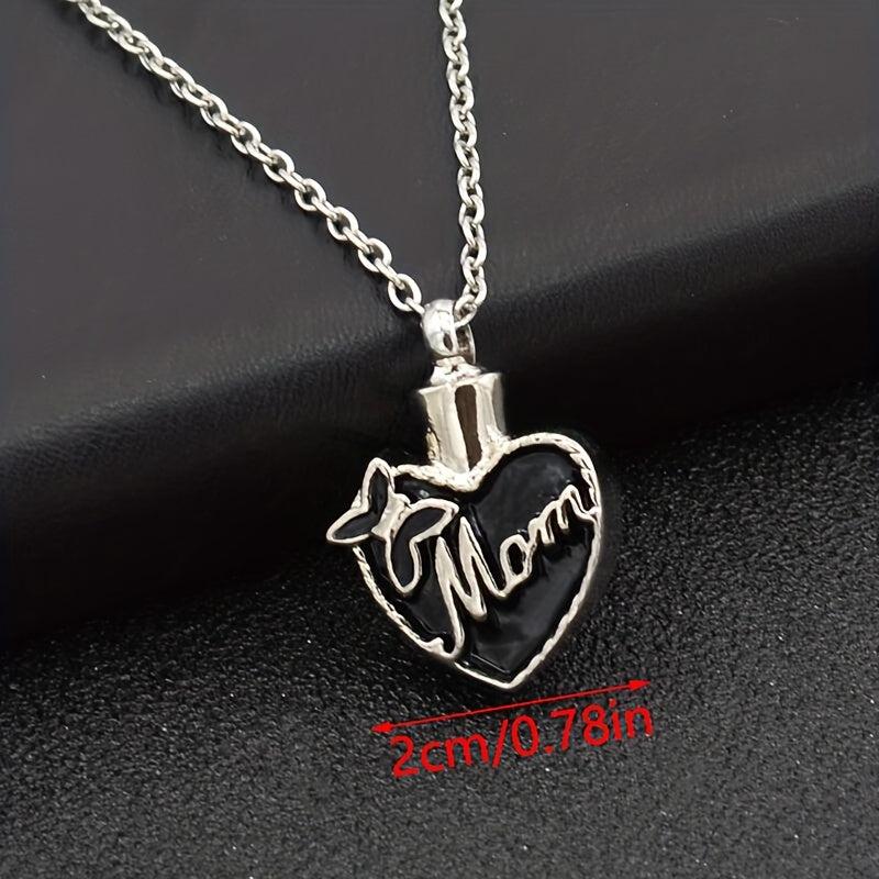 Heart Charm Pet Dog Memorial Funeral Urn For Ashes Necklace Pendant Keepsake