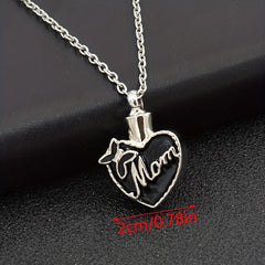 Heart Charm Pet Dog Memorial Funeral Urn For Ashes Necklace Pendant Keepsake