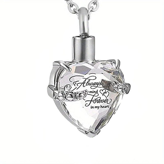 Heart-shaped Ash Necklace for Pet Memorial in Multiple Colors