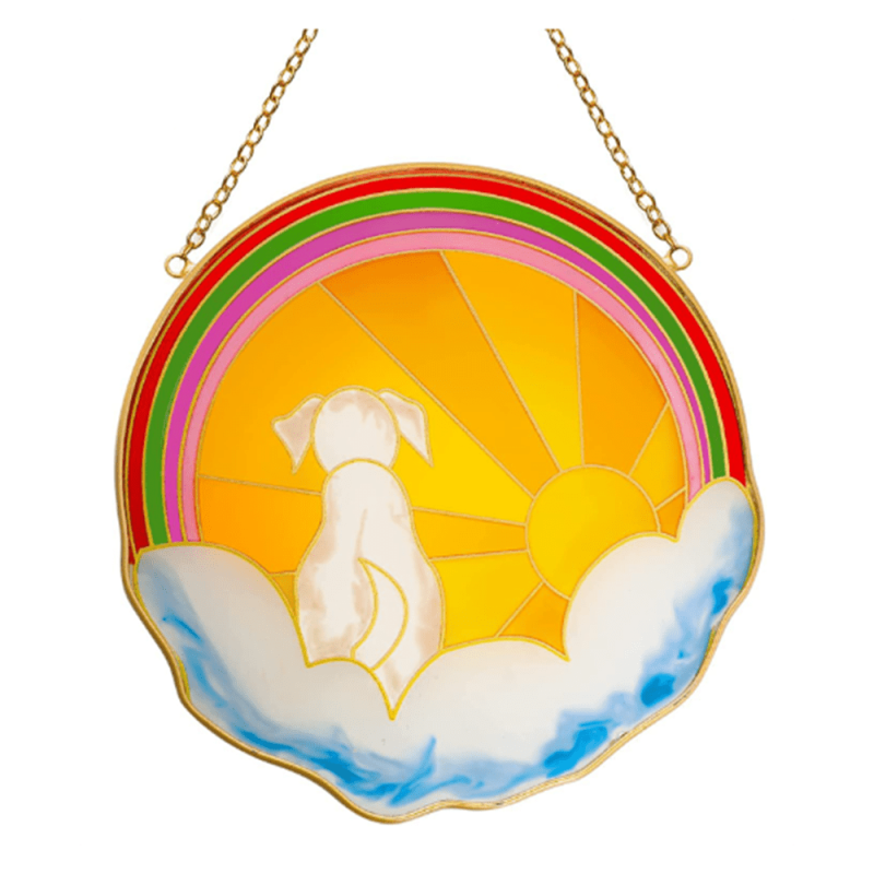 Colorful Heart Dog Round Acrylic Pendant Necklace