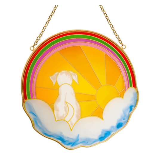 Colorful Heart Dog Round Acrylic Pendant Necklace