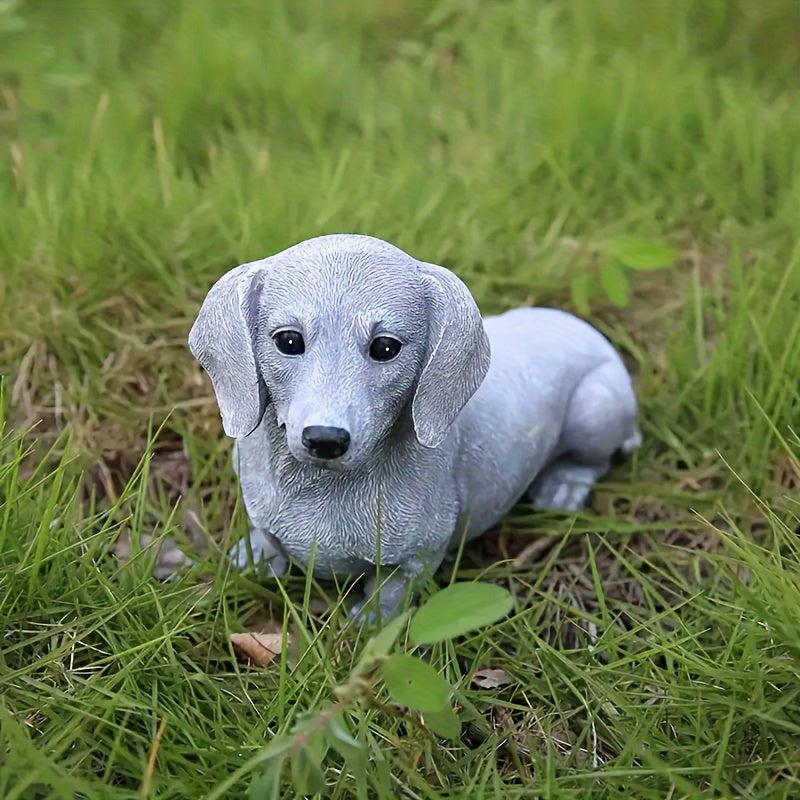 Dog Garden Decoration Statue Resin Crafts Pet Memorial Grave Ornament