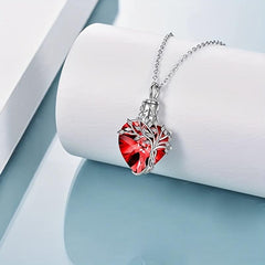 Heart Crystal Cremation Urn Necklace for Ashes