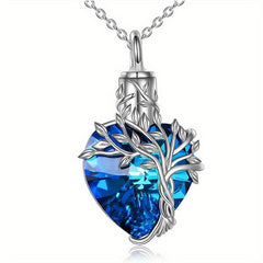 Heart Crystal Cremation Urn Necklace for Ashes