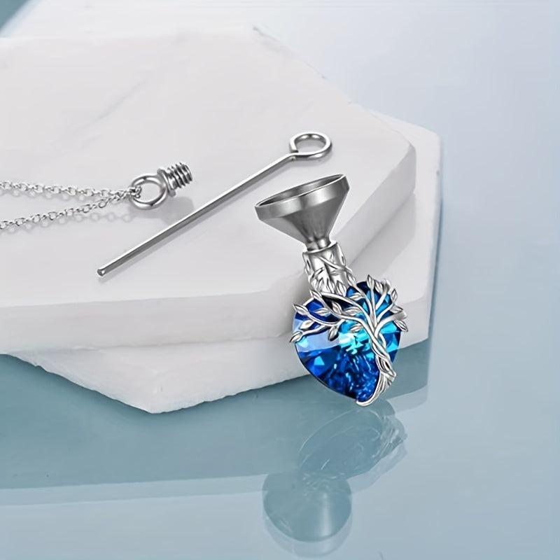 Heart Crystal Cremation Urn Necklace for Ashes
