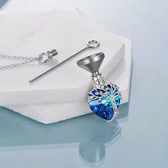 Heart Crystal Cremation Urn Necklace for Ashes