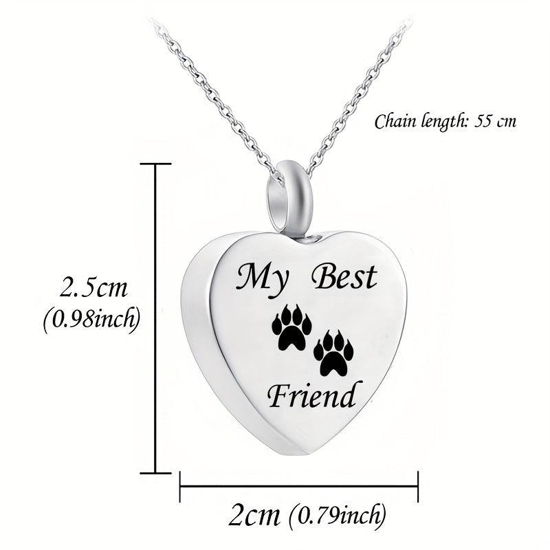 Pet Memorial Necklace Heart Pendant for Beloved Dogs and Cats
