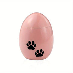 Paw Print Egg Shaped Ash Urn Necklace