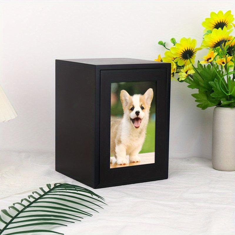 Dog Ashes Urn Box Wood Keepsake Urn Photo Box