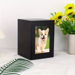 Dog Ashes Urn Box Wood Keepsake Urn Photo Box