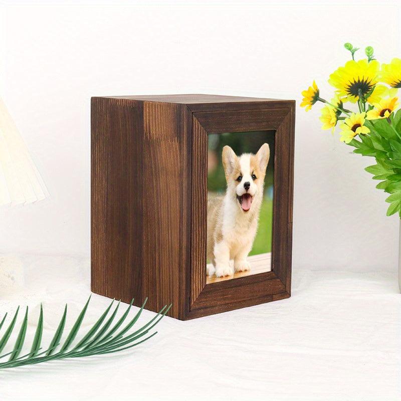 Dog Ashes Urn Box Wood Keepsake Urn Photo Box