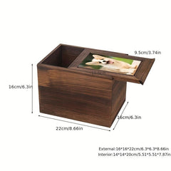 Dog Ashes Urn Box Wood Keepsake Urn Photo Box
