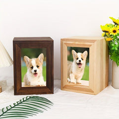 Dog Ashes Urn Box Wood Keepsake Urn Photo Box