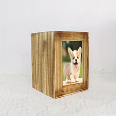 Dog Ashes Urn Box Wood Keepsake Urn Photo Box