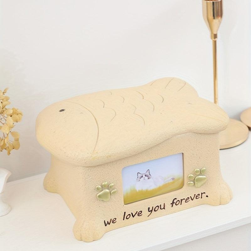 Resin Pet Cremation Box Dog Cat Memorial Love Of Dog Cat Angels