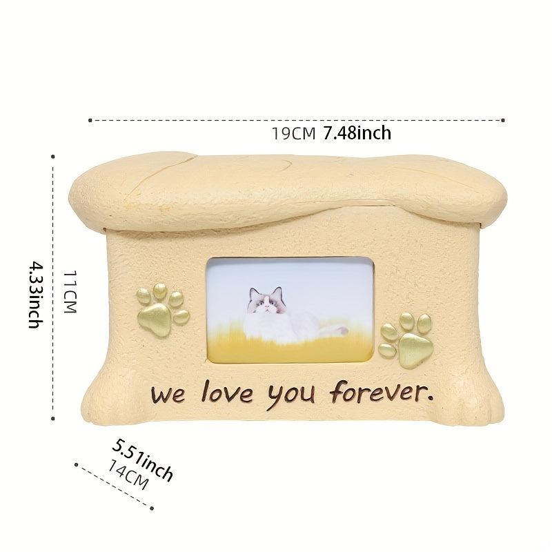 Resin Pet Cremation Box Dog Cat Memorial Love Of Dog Cat Angels